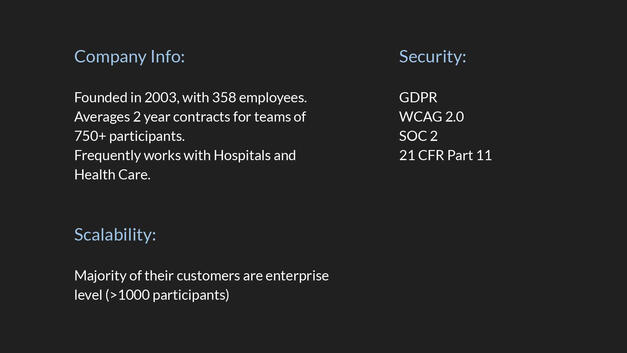 Indicative of the kinds of critical information gathered about each LMS
